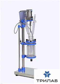 Реактор лабораторный, 400 °С, 2 л, с рубашкой, верхнеприводной мешалкой с взрывобезопасным исполнени